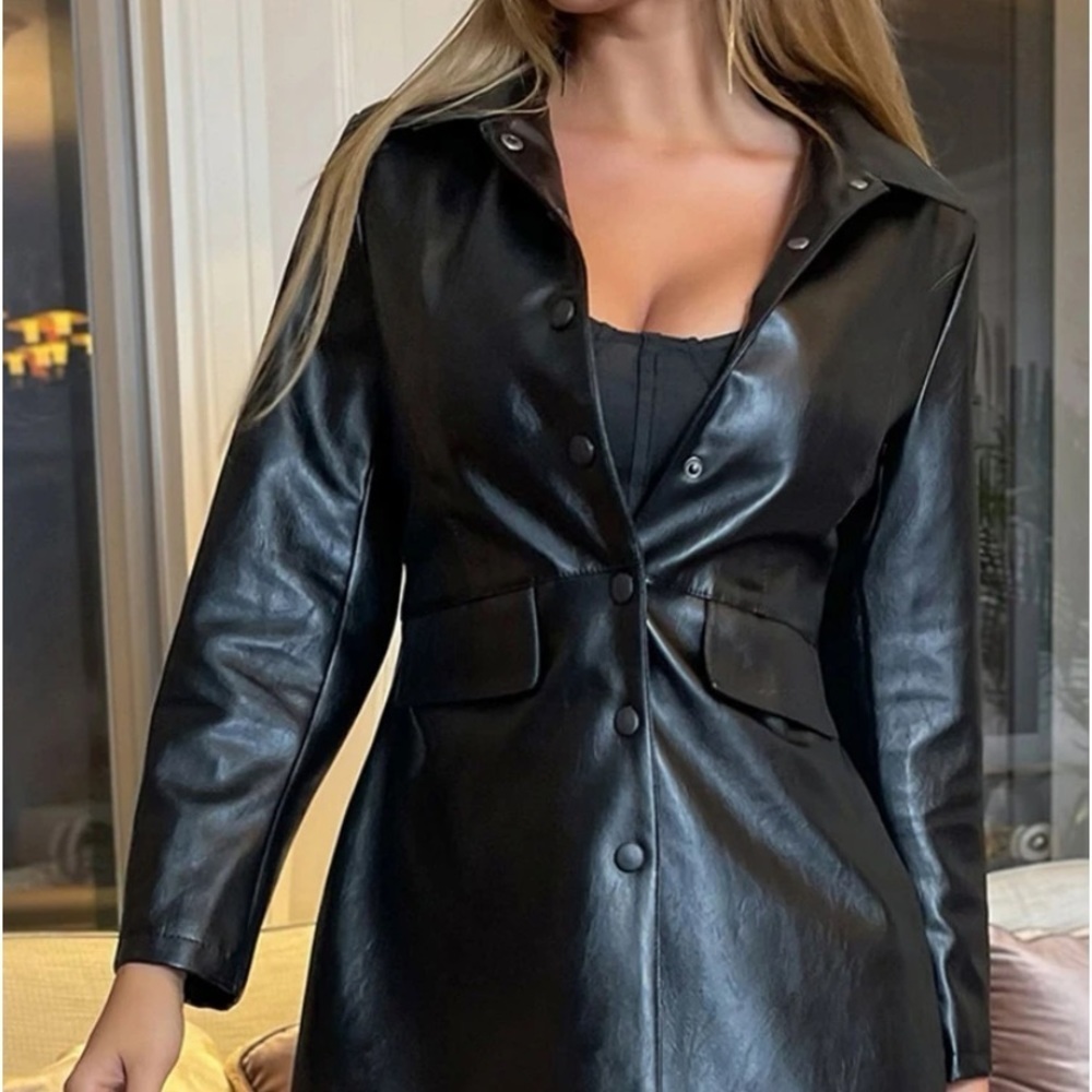 New black faux leather lined jacket - Picture 6 of 7